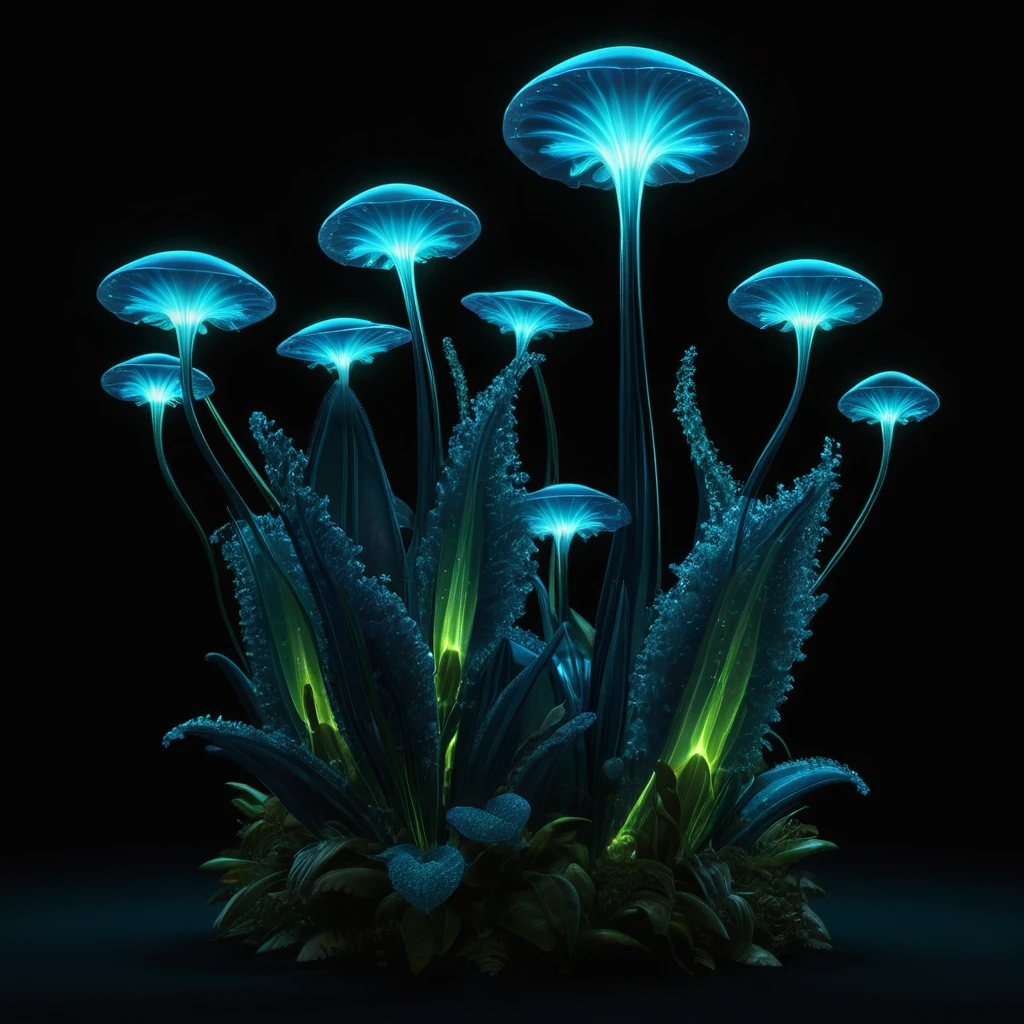 Bioluminescent fantasy plant design