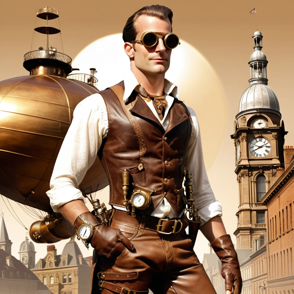 Vintage steampunk explorer character concept