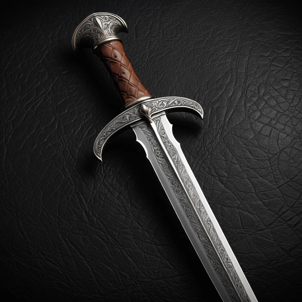 Exquisite medieval broadsword weapon design