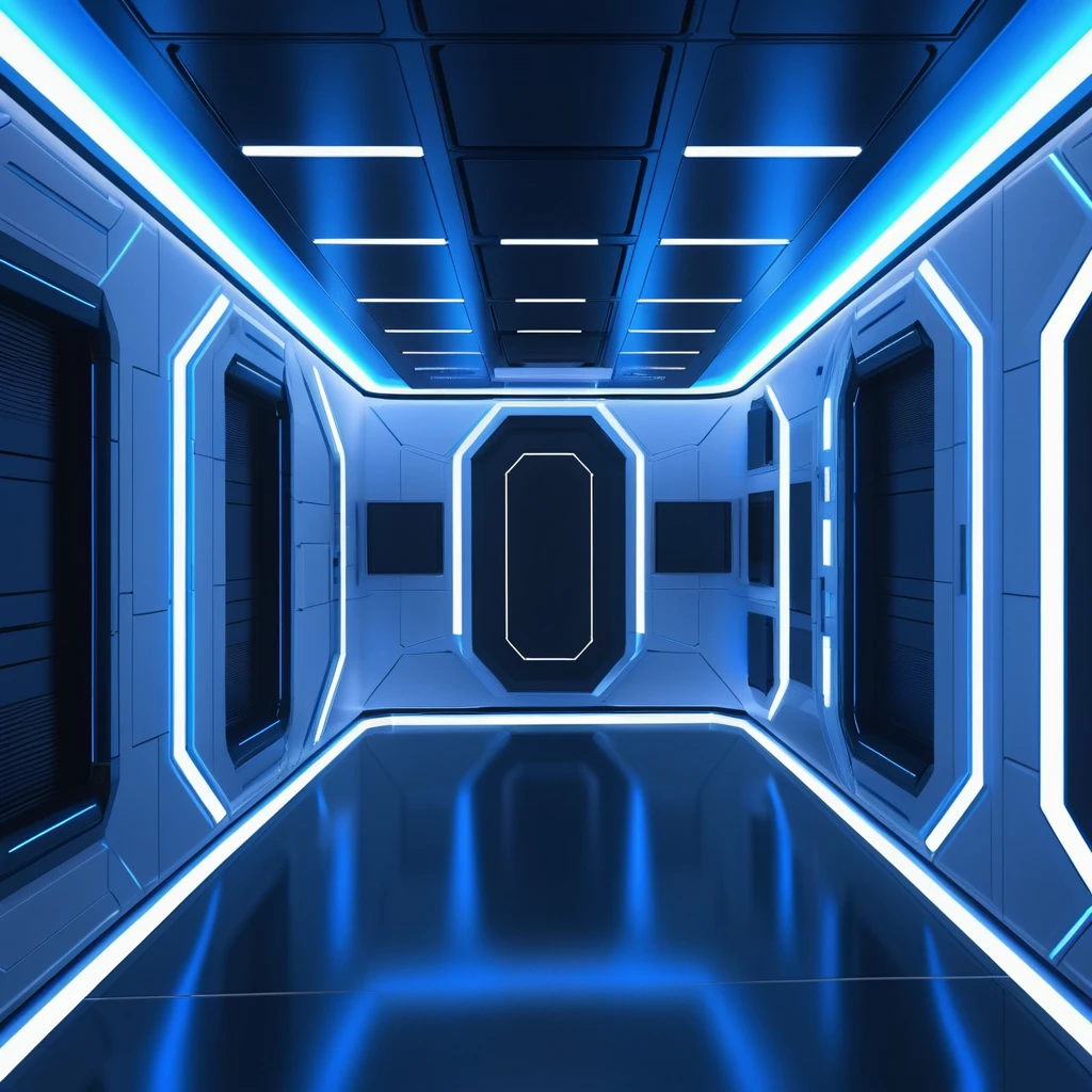 Sci-fi space station modular interior