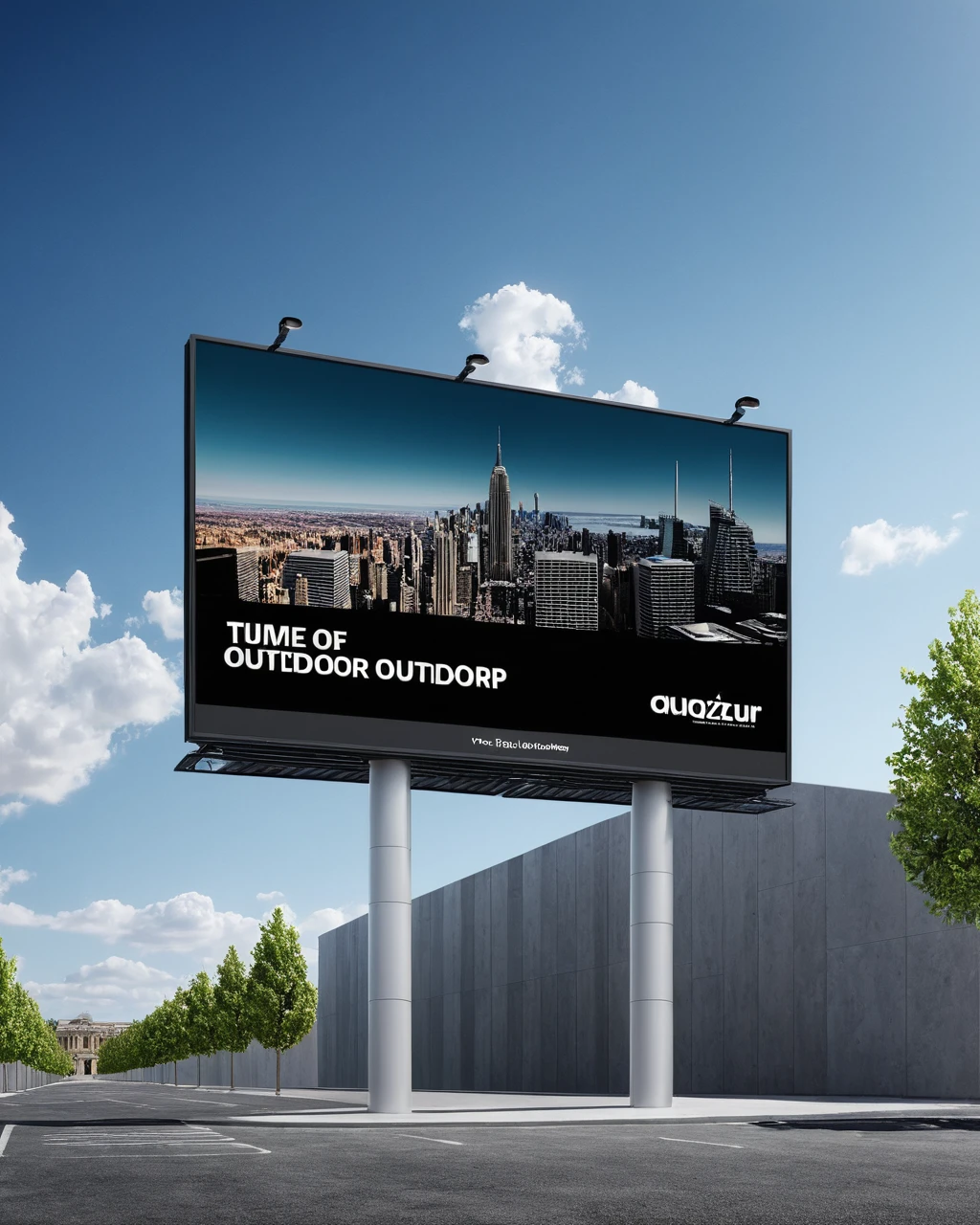 Massive urban outdoor billboard mockup