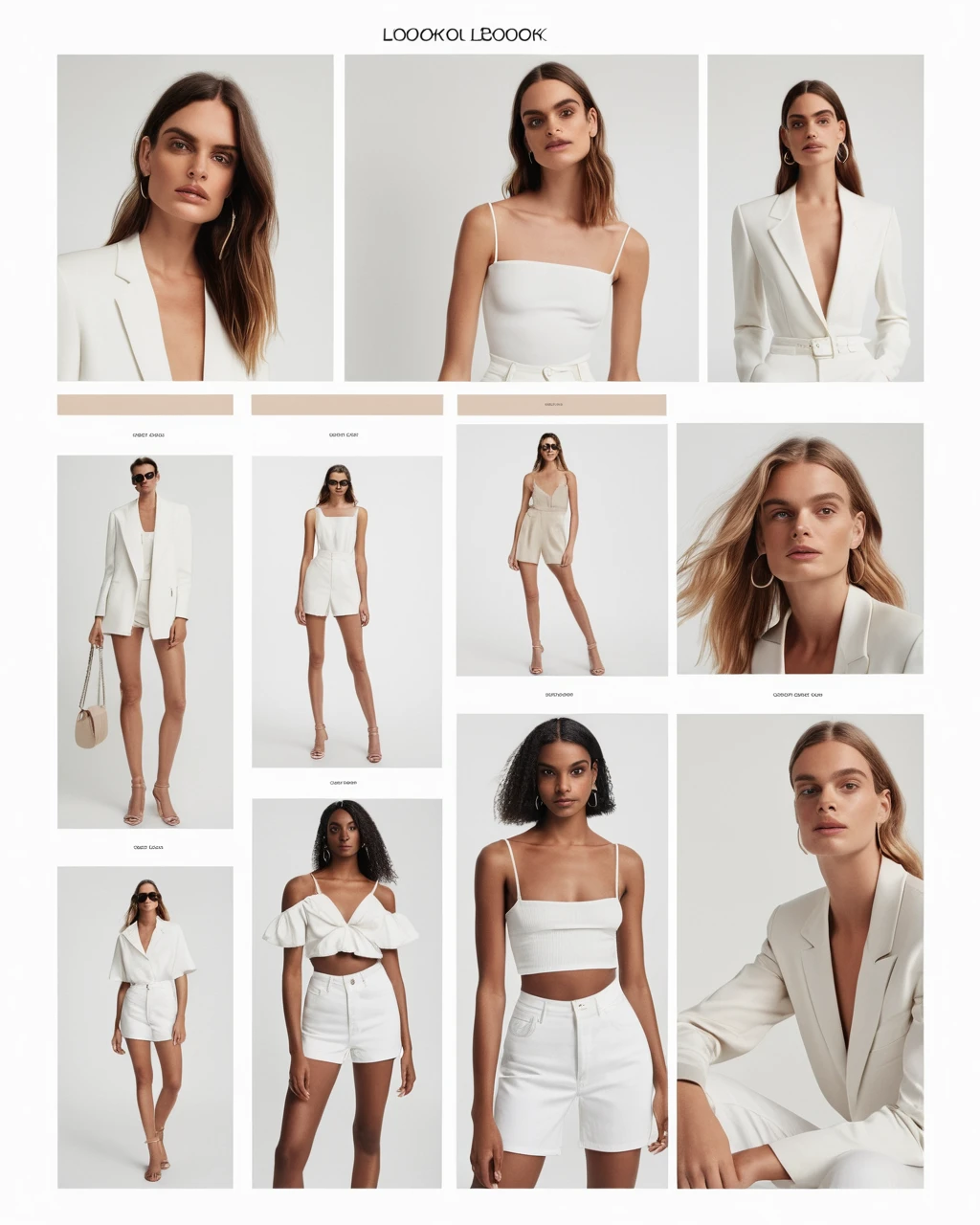 Minimalist fashion lookbook grid layout