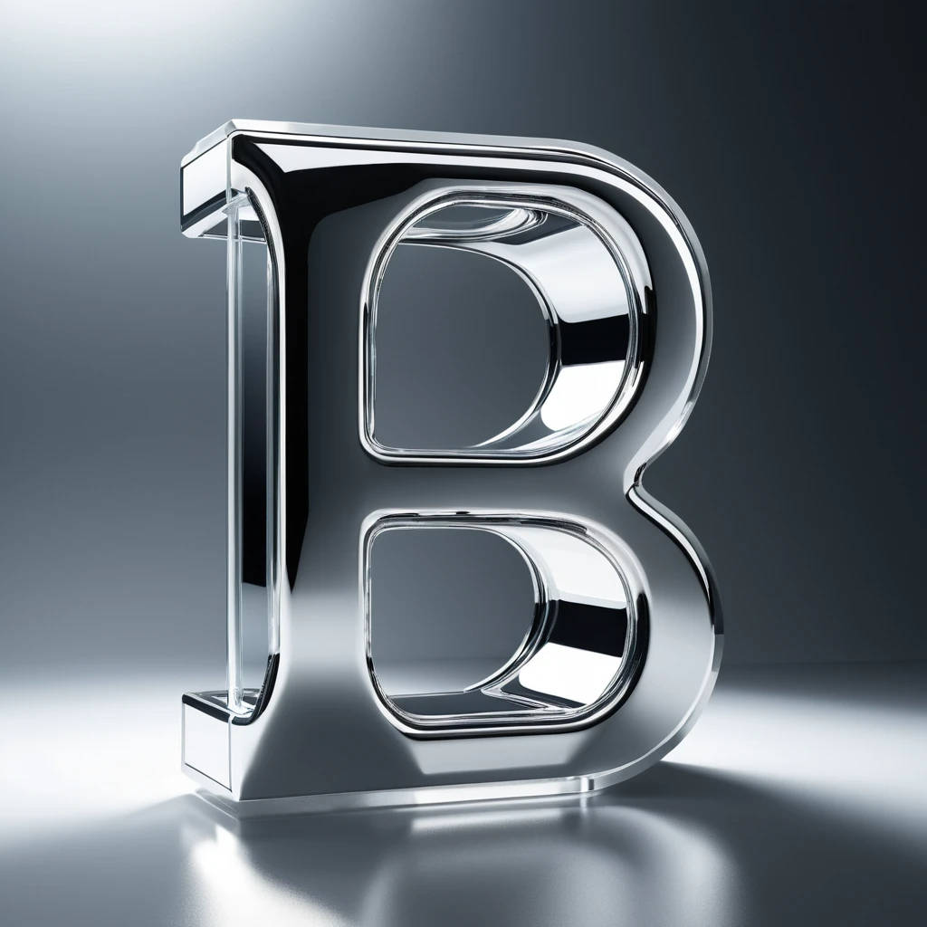 Experimental futuristic liquid metal typography