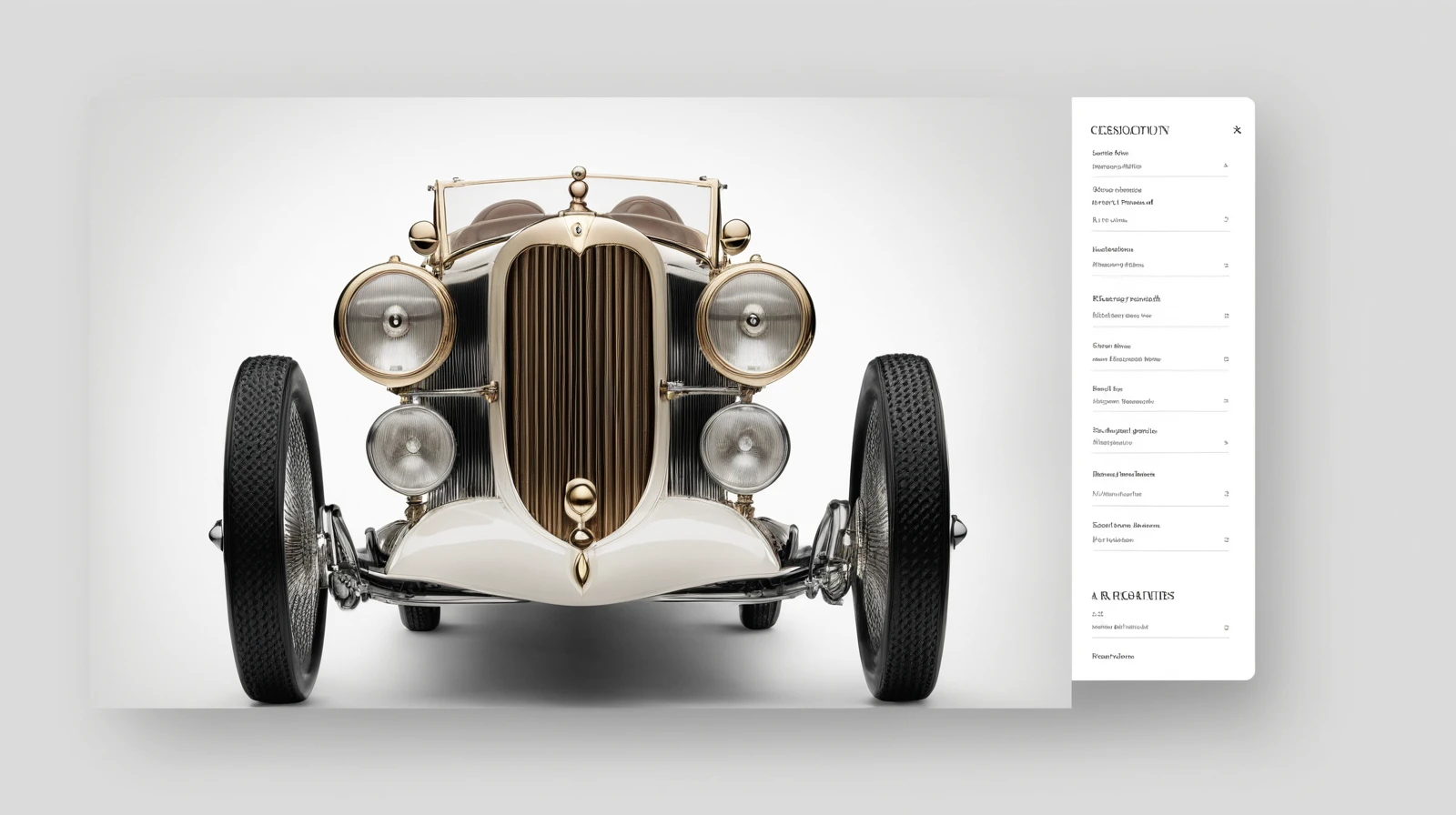 Elegant luxury product detail web design