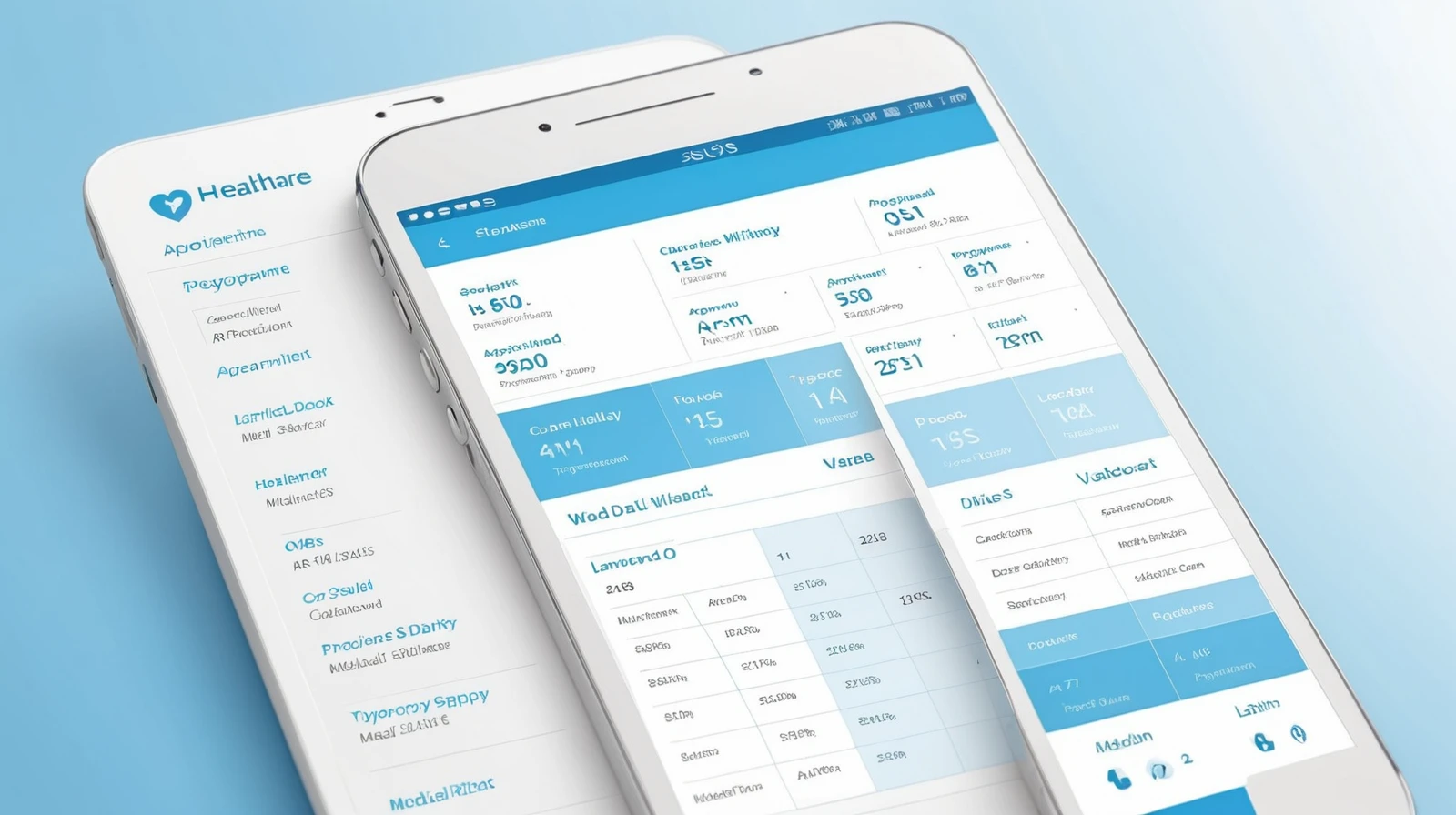 Professional healthcare patient portal UI