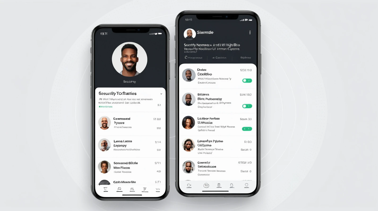 Clean mobile profile and account settings UI